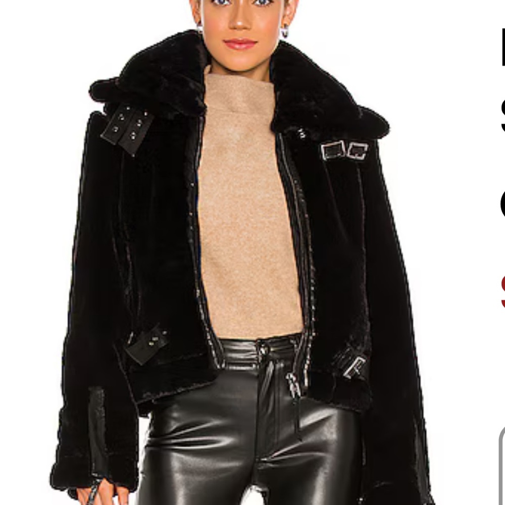 SAM. Penelope Faux Fur Moto Style Jacket Size Medium/Small